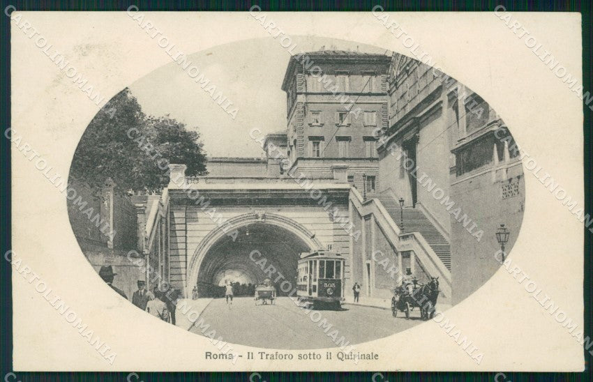 Roma Città Traforo Quirinale Tram Carrozza cartolina XB2743 – fronte