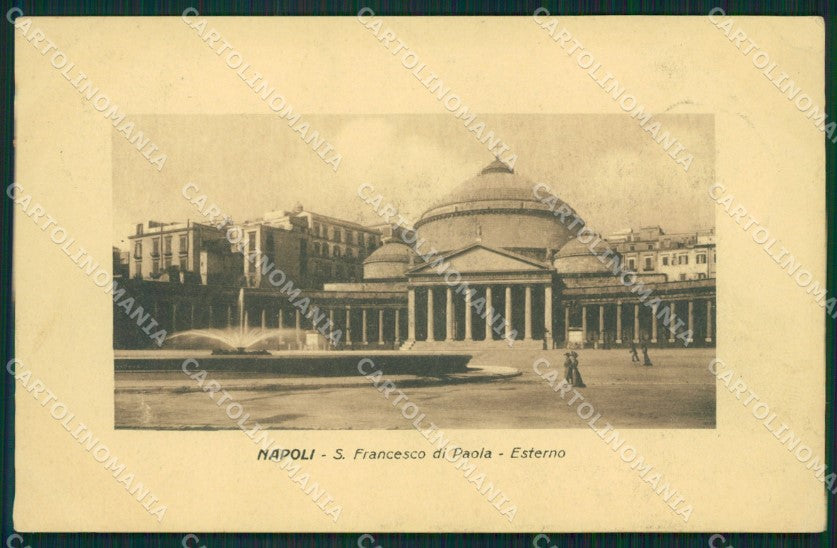 Napoli Città Chiesa San Francesco di Paola PIEGHINA cartolina XB2750 – fronte