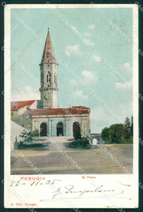 Perugia Città San Pietro PIEGHE cartolina XB2764 – fronte