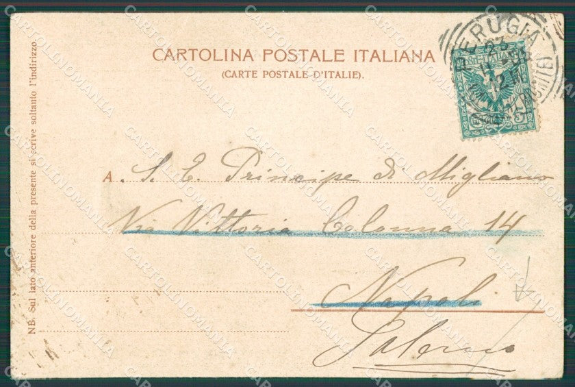 Perugia Città San Pietro PIEGHE cartolina XB2764 – retro