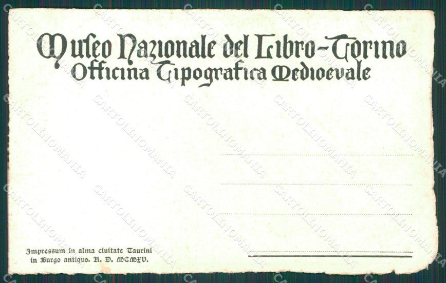 Torino Città Museo Nazionale del Libro ABRASA cartolina XB2899 – retro