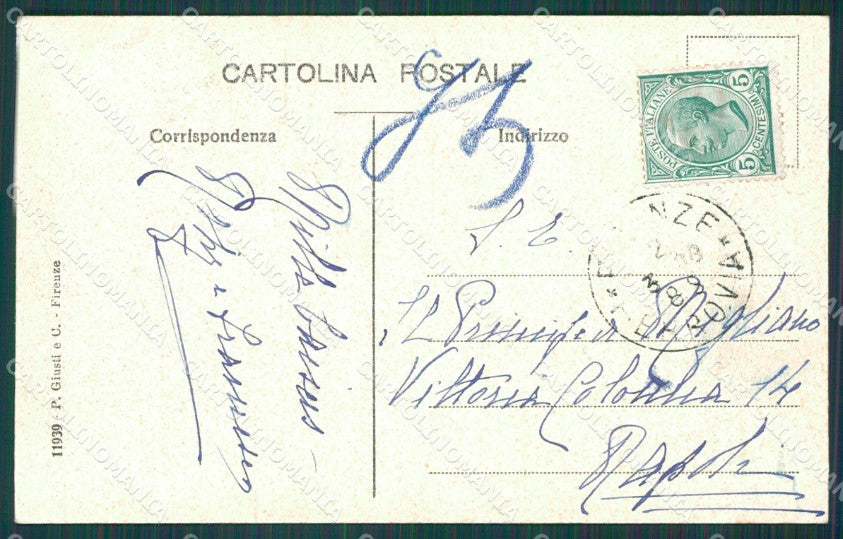 Firenze Città Palazzi Pitti cartolina XB2999 – retro