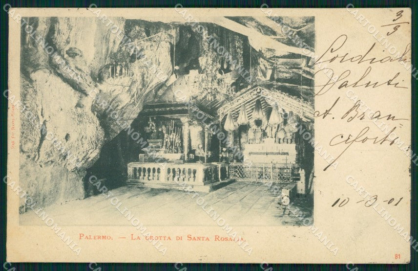 Palermo Città Grotta Santa Rosalia cartolina XB3007 – fronte