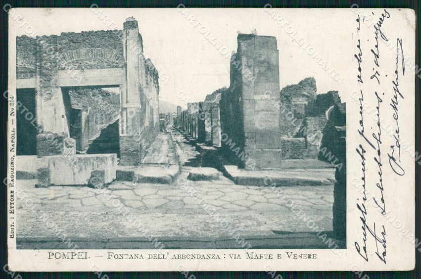 Napoli Pompei Fontana Abbondanza cartolina XB3039 – fronte