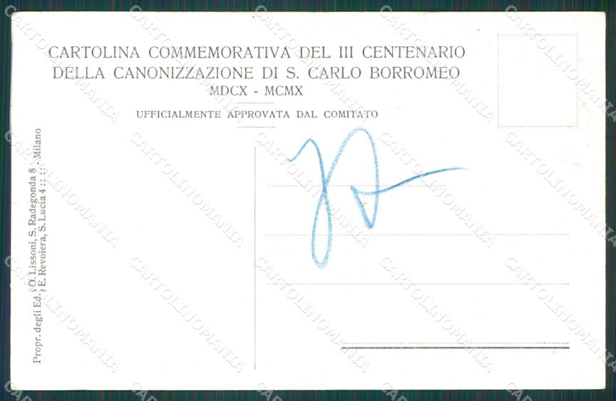 Milano Duomo Cripta San Carlo cartolina XB3042 – retro