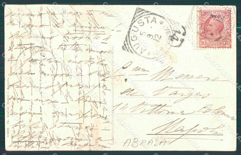 Siracusa Augusta ABRASA cartolina XB3222 – retro