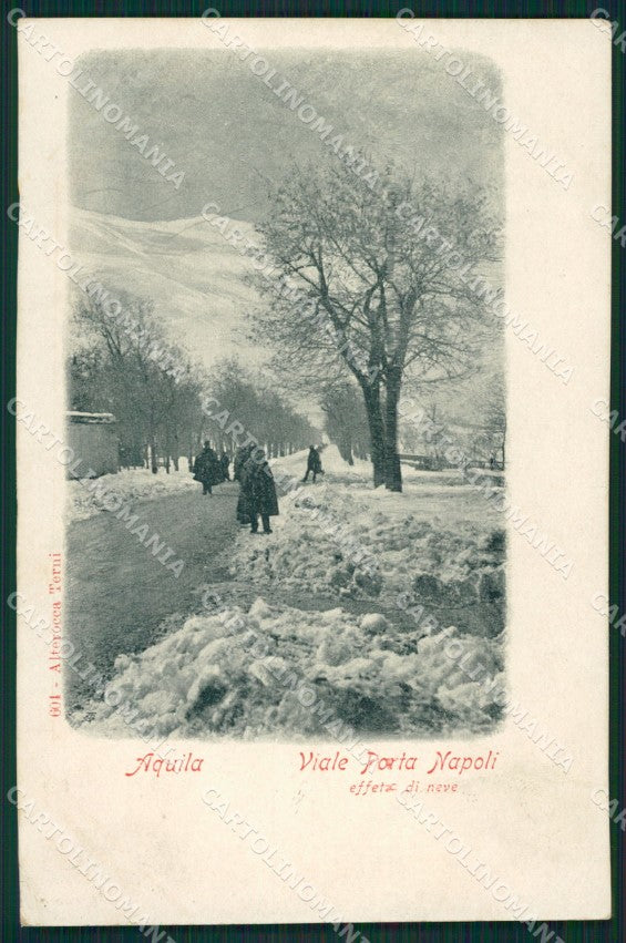 L'Aquila città Nevicata Alterocca 604 cartolina XB3248 – fronte