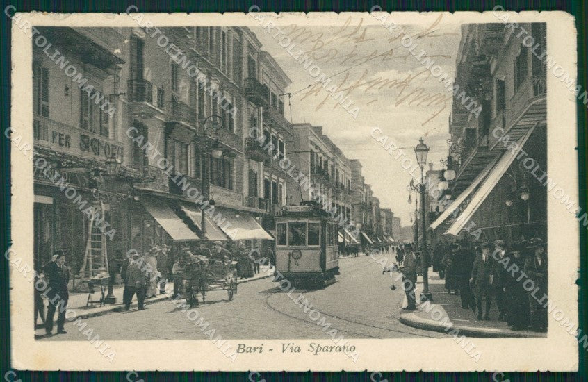 Bari città Tram PIEGA cartolina XB3324 – fronte