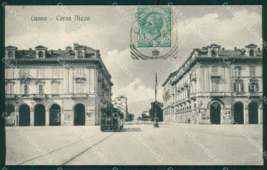 Cuneo città Tram cartolina XB3388 – fronte