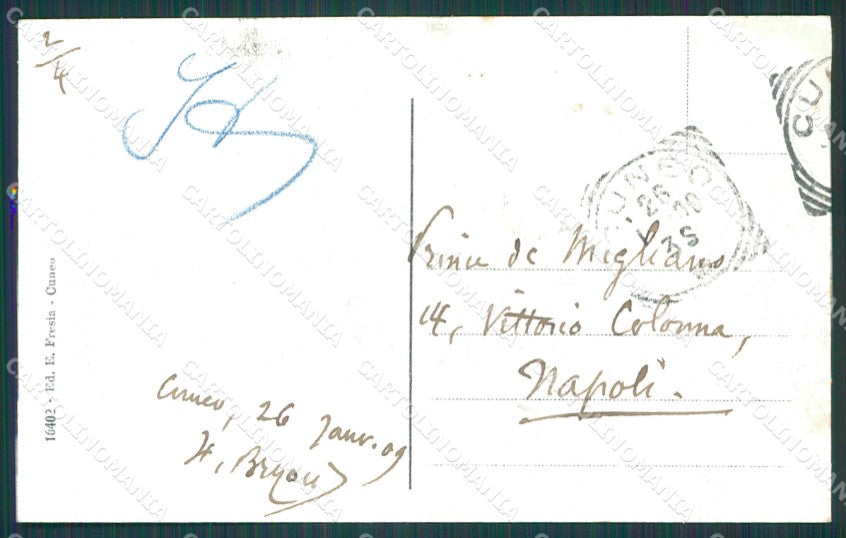 Cuneo città Mercato cartolina XB3390 – retro
