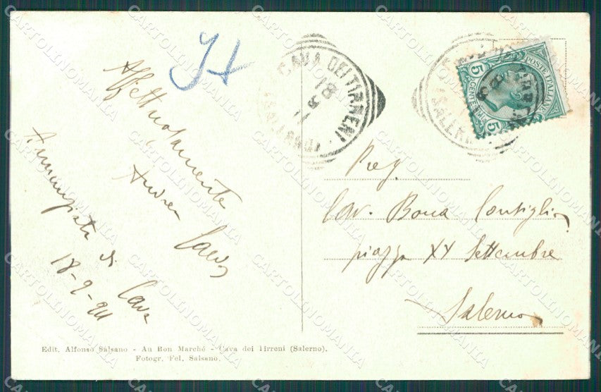 Salerno Cava dei Tirreni Rotolo cartolina XB3405 – retro