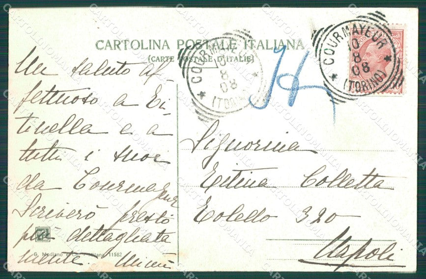 Aosta Courmayeur cartolina XB3426 – retro