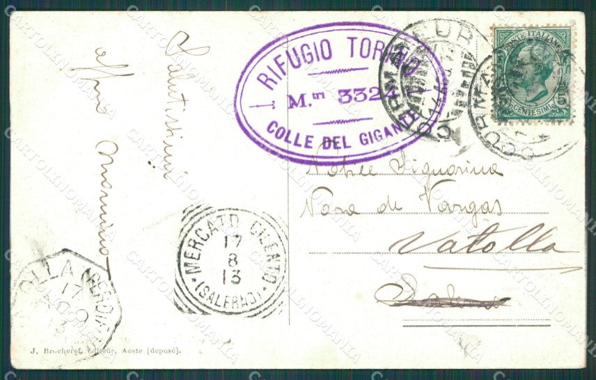 Aosta Courmayeur Rifugio Torino cartolina XB3427 – retro