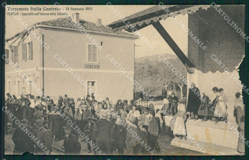 L'Aquila Cerchio Terremoto Stazione ABRASA cartolina XB3452 – fronte