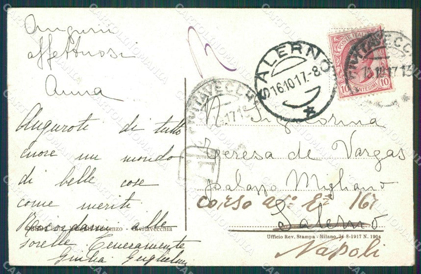 Roma Civitavecchia cartolina XB3474 – retro