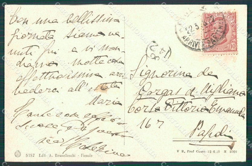 Firenze Fiesole cartolina XB3510 – retro