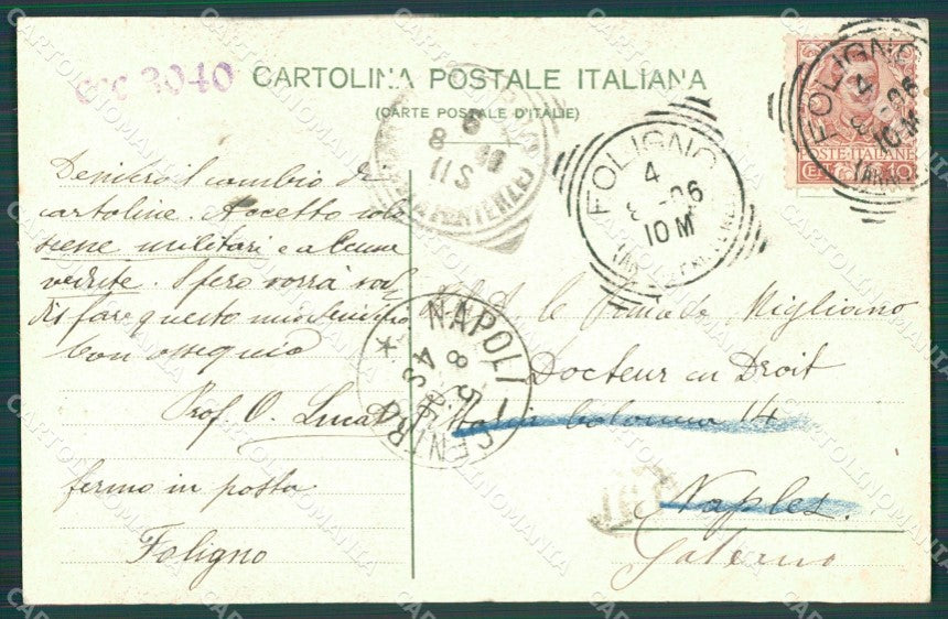 Perugia Foligno cartolina XB3511 – retro