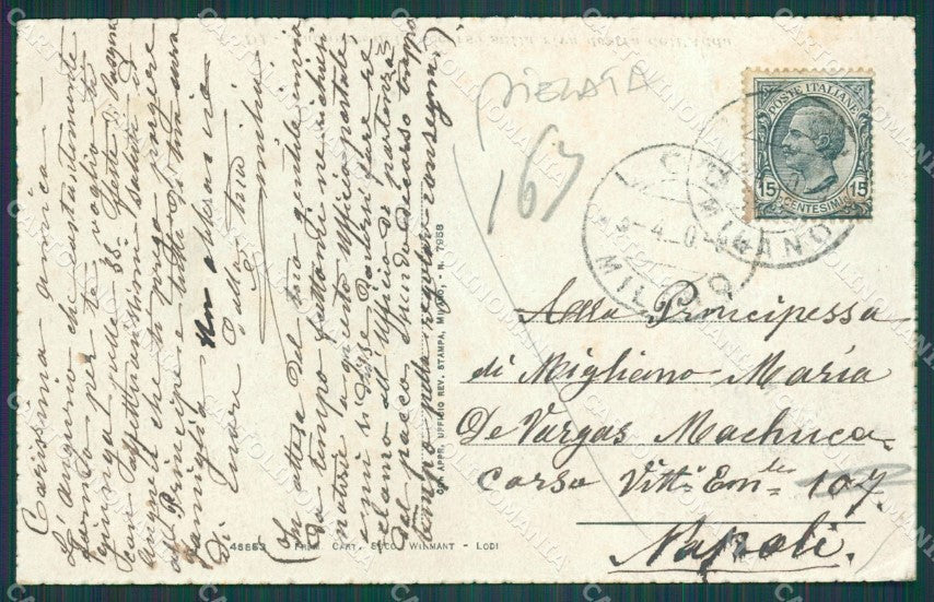 Milano Lodi PIEGATA cartolina XB3555 – retro