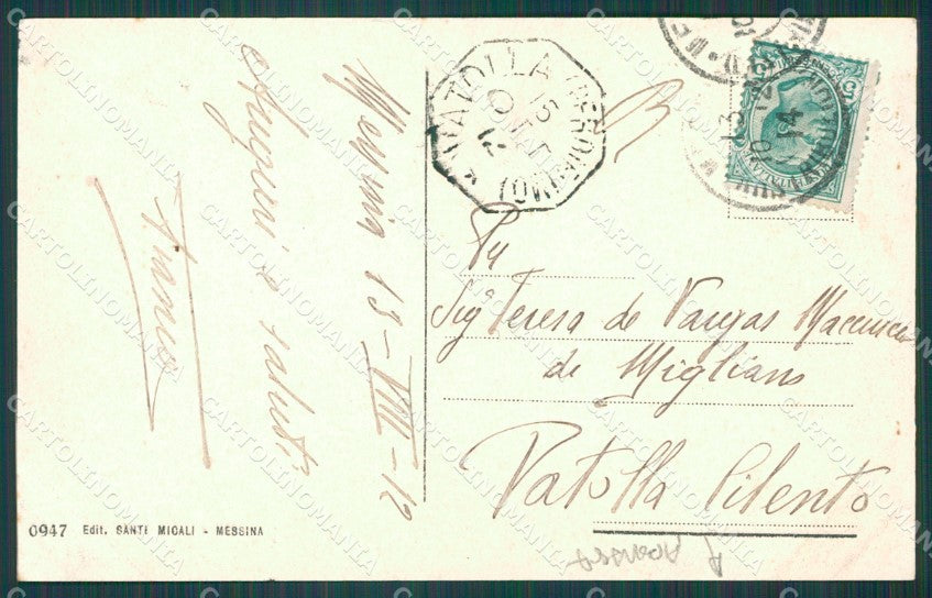 Messina città ABRASA cartolina XB3564 – retro