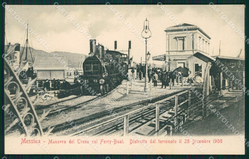 Messina città Stazione Treno cartolina XB3578 – fronte