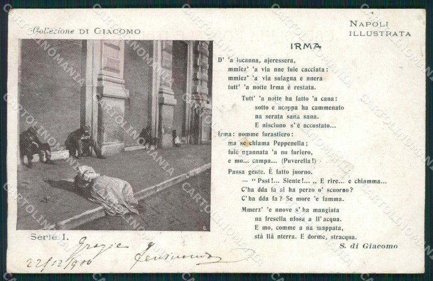 Napoli città Costumi Di Giacomo cartolina XB3652 – fronte