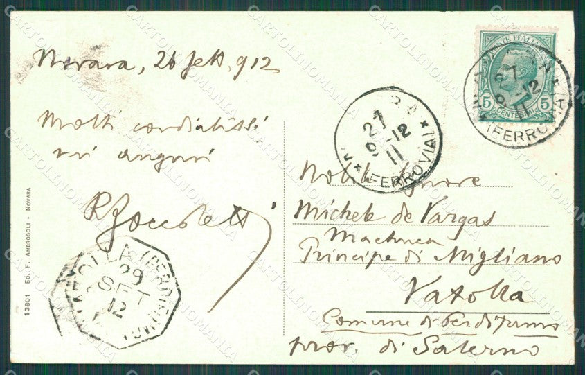 Novara città cartolina XB3742 – retro