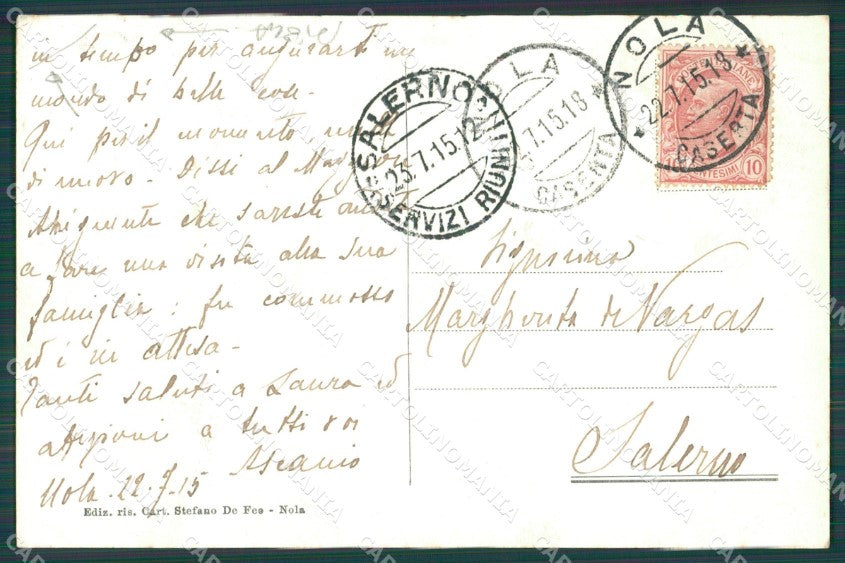 Napoli Nola Militari PIEGA cartolina XB3747 – retro