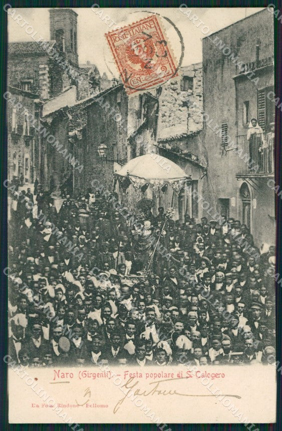 Agrigento Naro Festa San Calogero Processione cartolina XB3753 – fronte