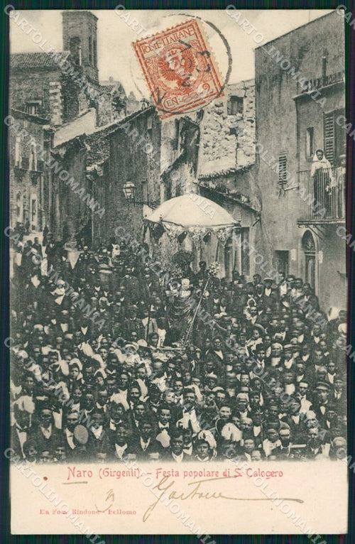 Agrigento Naro Festa San Calogero Processione cartolina XB3753 – fronte
