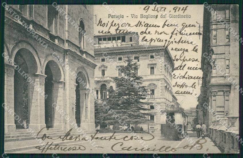 Perugia città Tram cartolina XB3770 – fronte