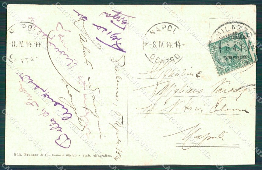 Palermo città Tram cartolina XB3786 – retro