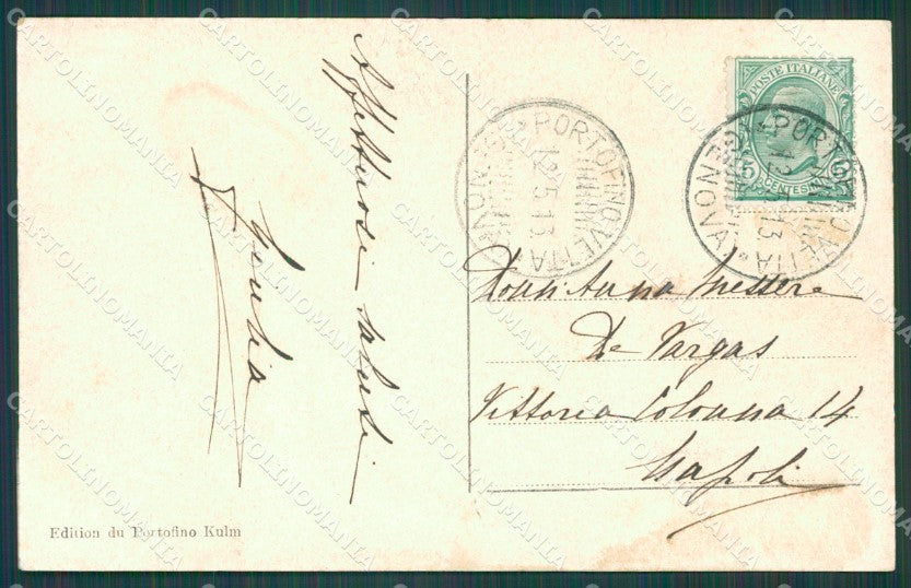 Genova Portofino Kulm cartolina XB3805 – retro