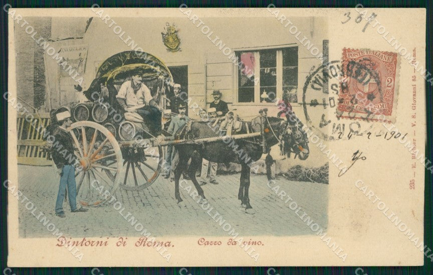 Roma Costumi Carro da Vino cartolina XB3835 – fronte