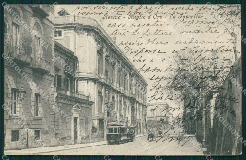 Napoli Ercolano Resina Tram cartolina XB3856 – fronte