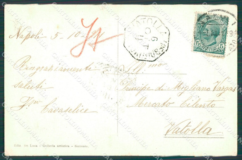 Napoli Sorrento cartolina XB3914 – retro