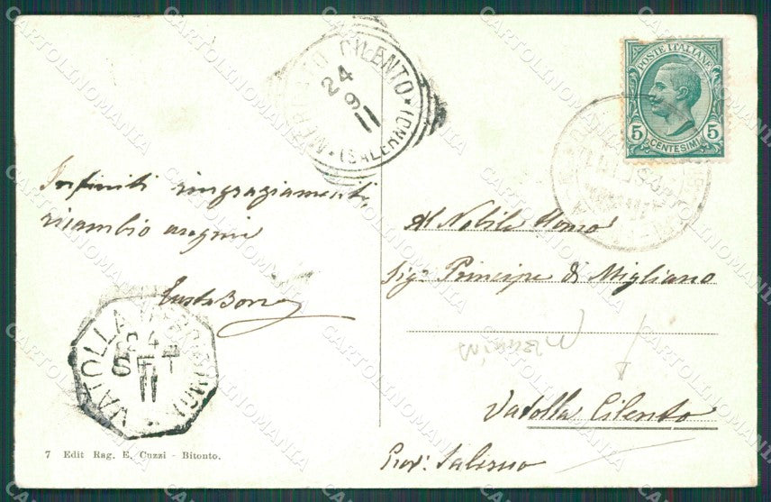 Bari Bitonto Santo Spirito Stazione PIEGHINA cartolina XB3957 – retro
