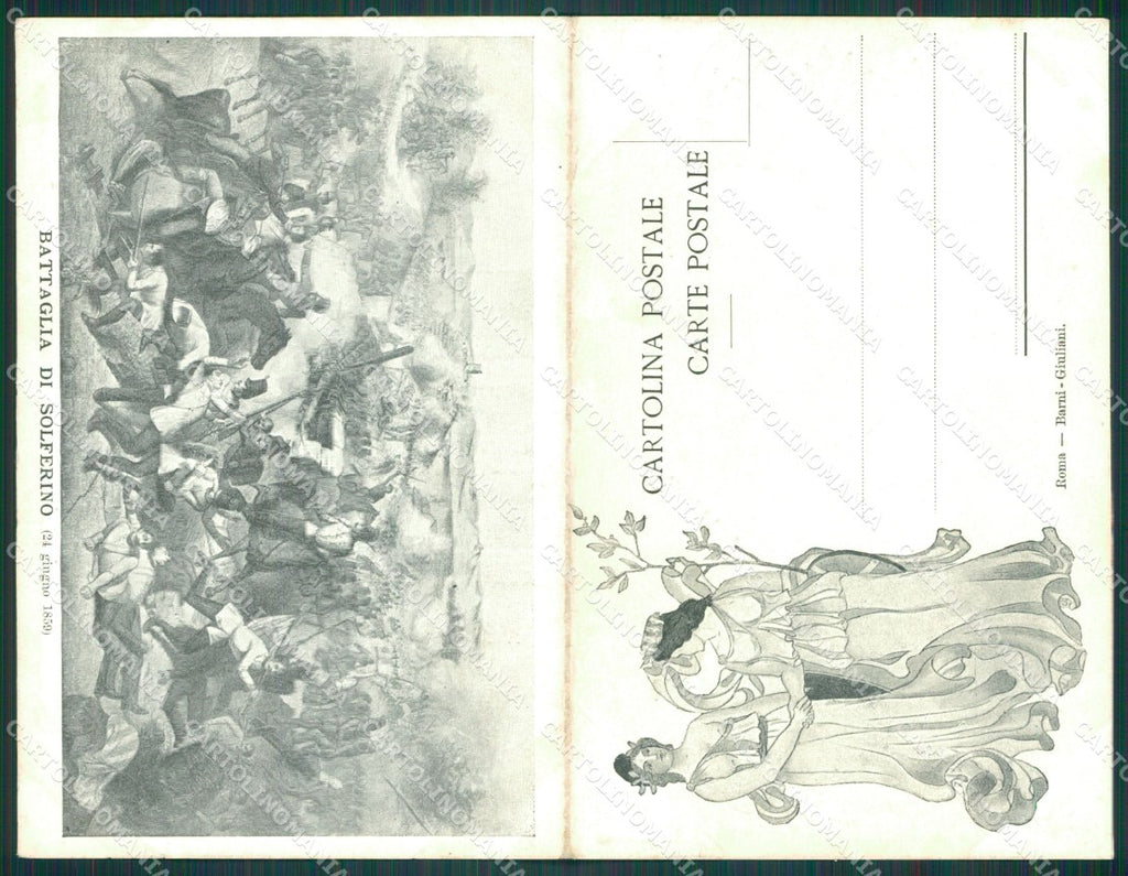Mantova Solferino Battaglia di Commemorativa doppia cartolina XB3976 – retro
