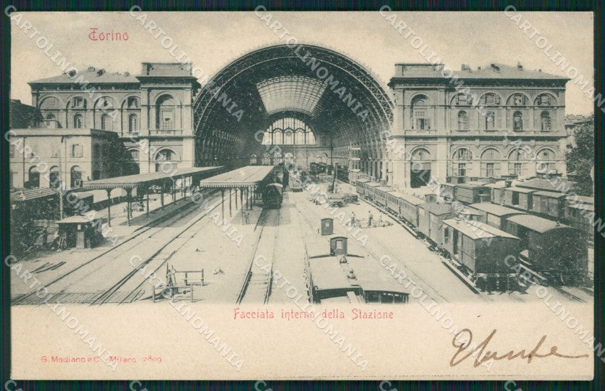 Torino città Stazione Treno cartolina XB4016 – fronte