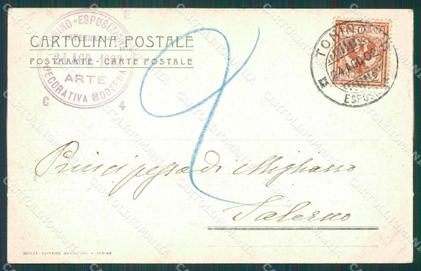 Torino città Esposizione Gondola cartolina XB4017 – retro