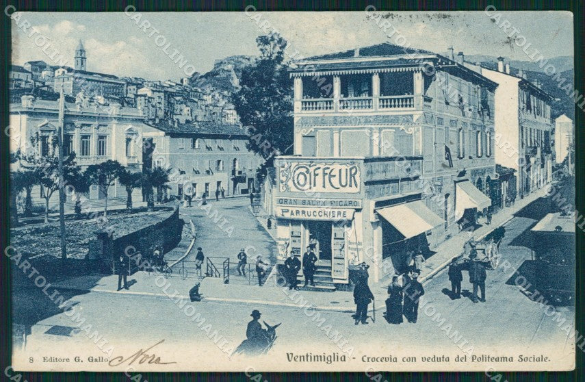 Imperia Ventimiglia Tram PIEGA cartolina XB4053 – fronte