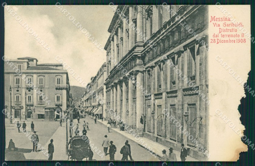 Messina Città ABRASA PIEGA cartolina XB4093 – fronte