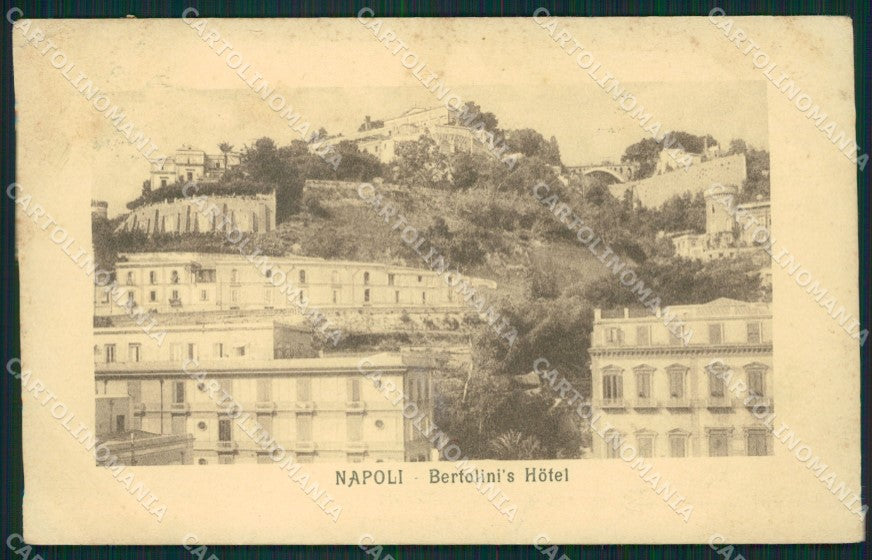 Napoli Città Hotel Bertolini PIEGHINA cartolina XB4329 – fronte