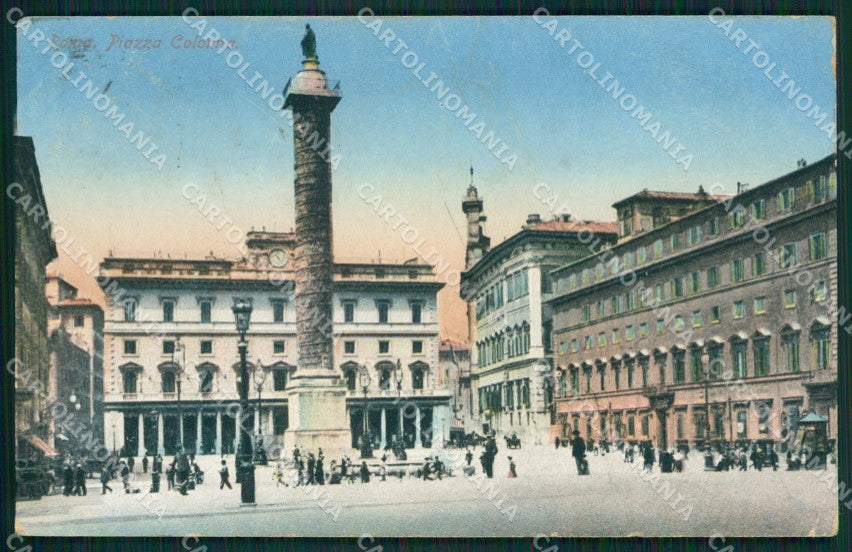 Roma Città Piazza Colonna PIEGHINA cartolina XB4350 – fronte