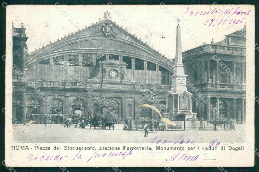 Roma Città Stazione Carrozze ABRASA STRAPPINO cartolina XB4351 – fronte