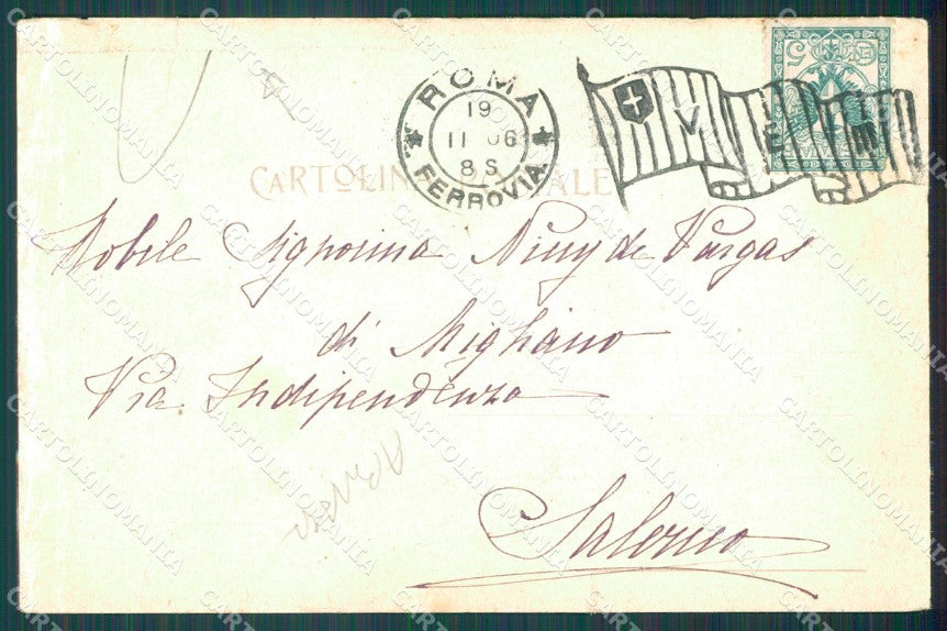 Roma Città Stazione Carrozze ABRASA STRAPPINO cartolina XB4351 – retro