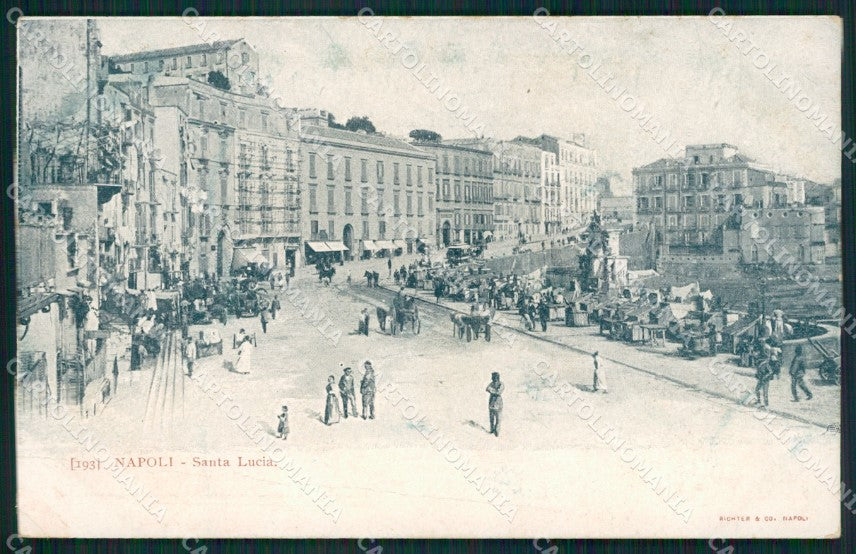 Napoli Santa Lucia PIEGA cartolina XB4428 – fronte