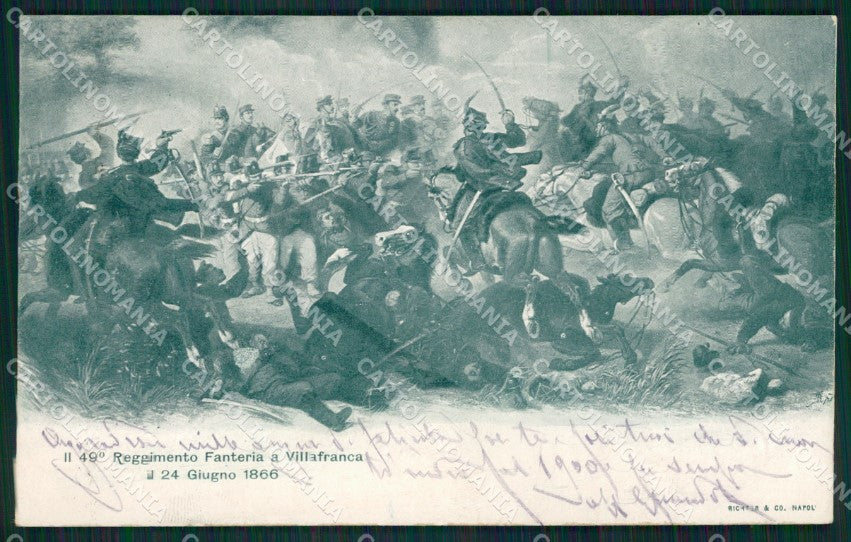Verona Villafranca Reggimento Fanteria 1866 cartolina XB4566 – fronte