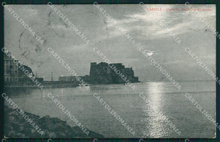 Napoli Città Castel dell'Ovo Chiaro di Luna cartolina XB4582 – fronte