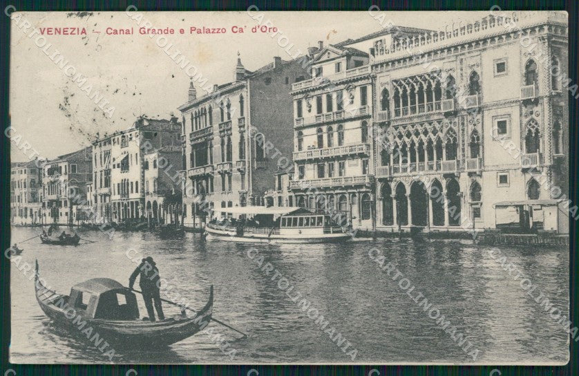 Venezia Città Cà d'Oro Gondola PIEGA cartolina XB4605 – fronte