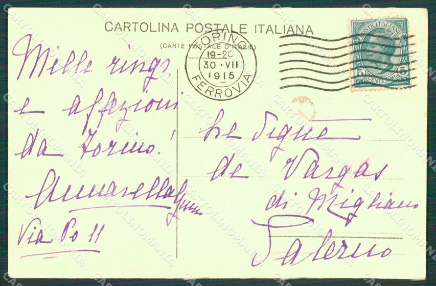 Torino Città Cavour cartolina XB4607 – retro